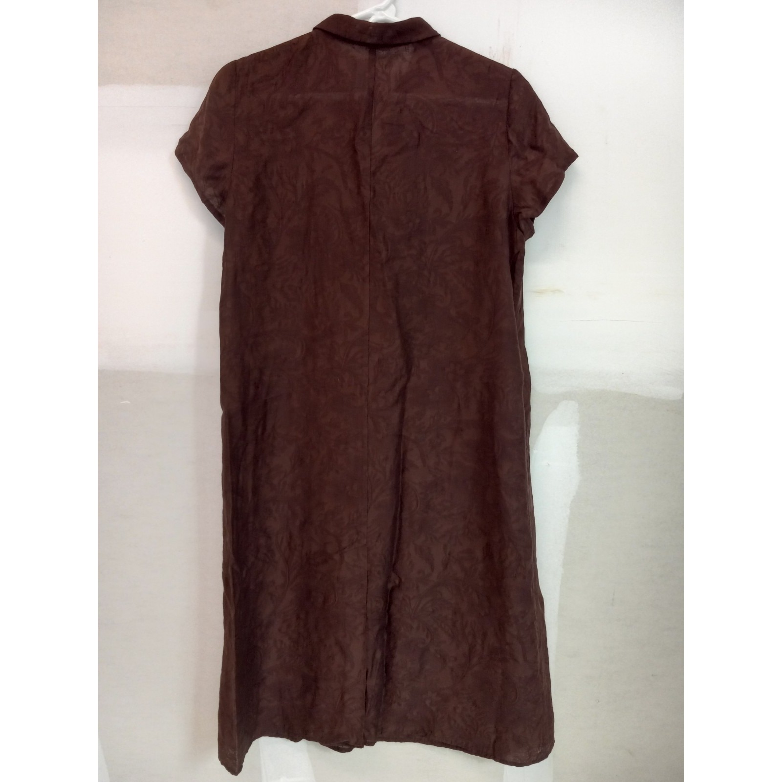 Fibflx Womens Brown Lyocell Linen Midi Dress Career Casual Shift Size Small — image 7 of 7
